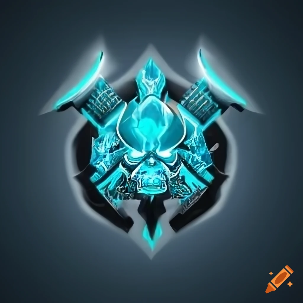 Modern ice samurai logo for gaming identity on Craiyon