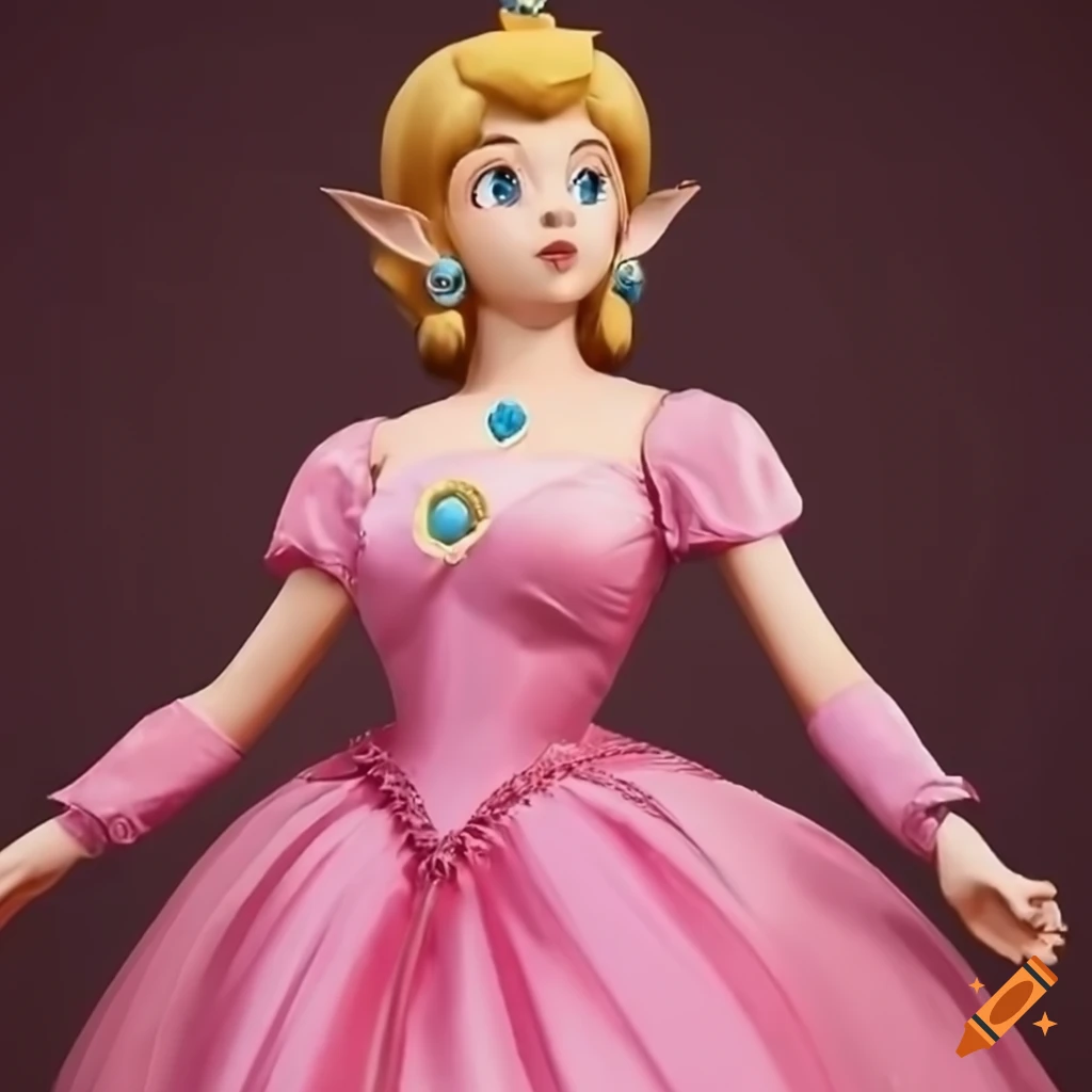 Link cosplaying as princess Peach