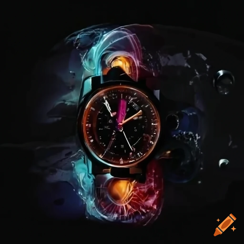 Fusion art with watches and musical instruments on Craiyon