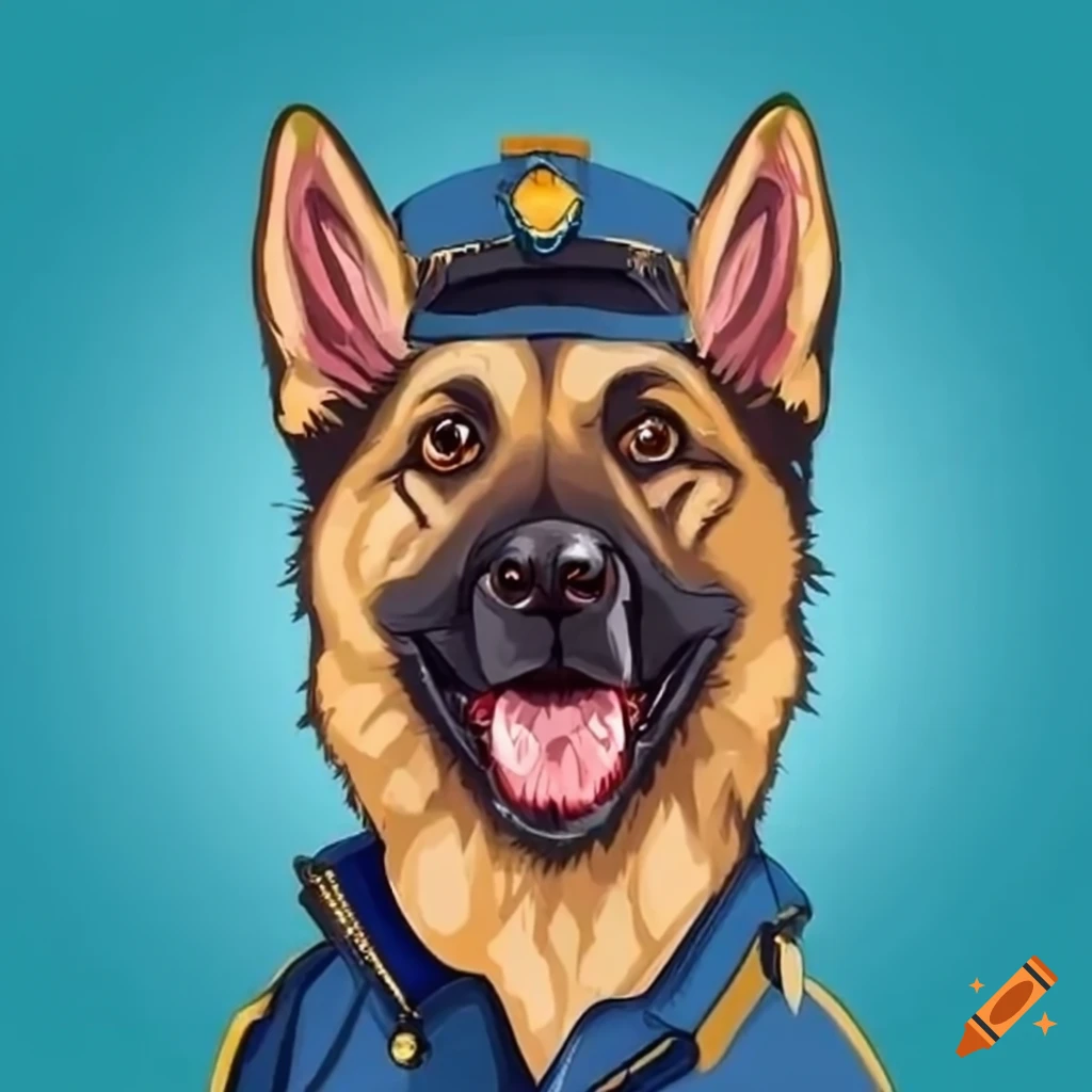 image of a police dog, German shepherd breed