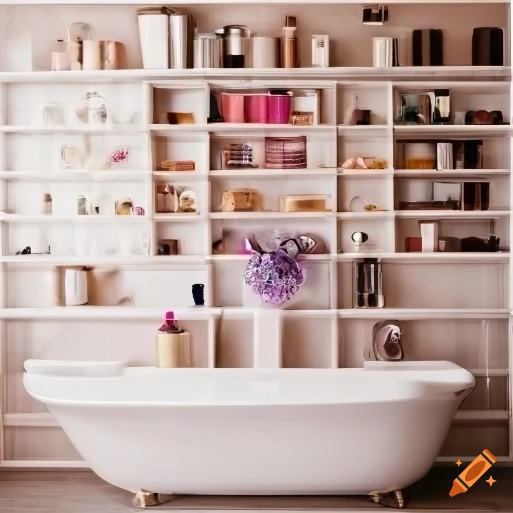 Modern bathroom with curbless shower and hexagon tiles on Craiyon