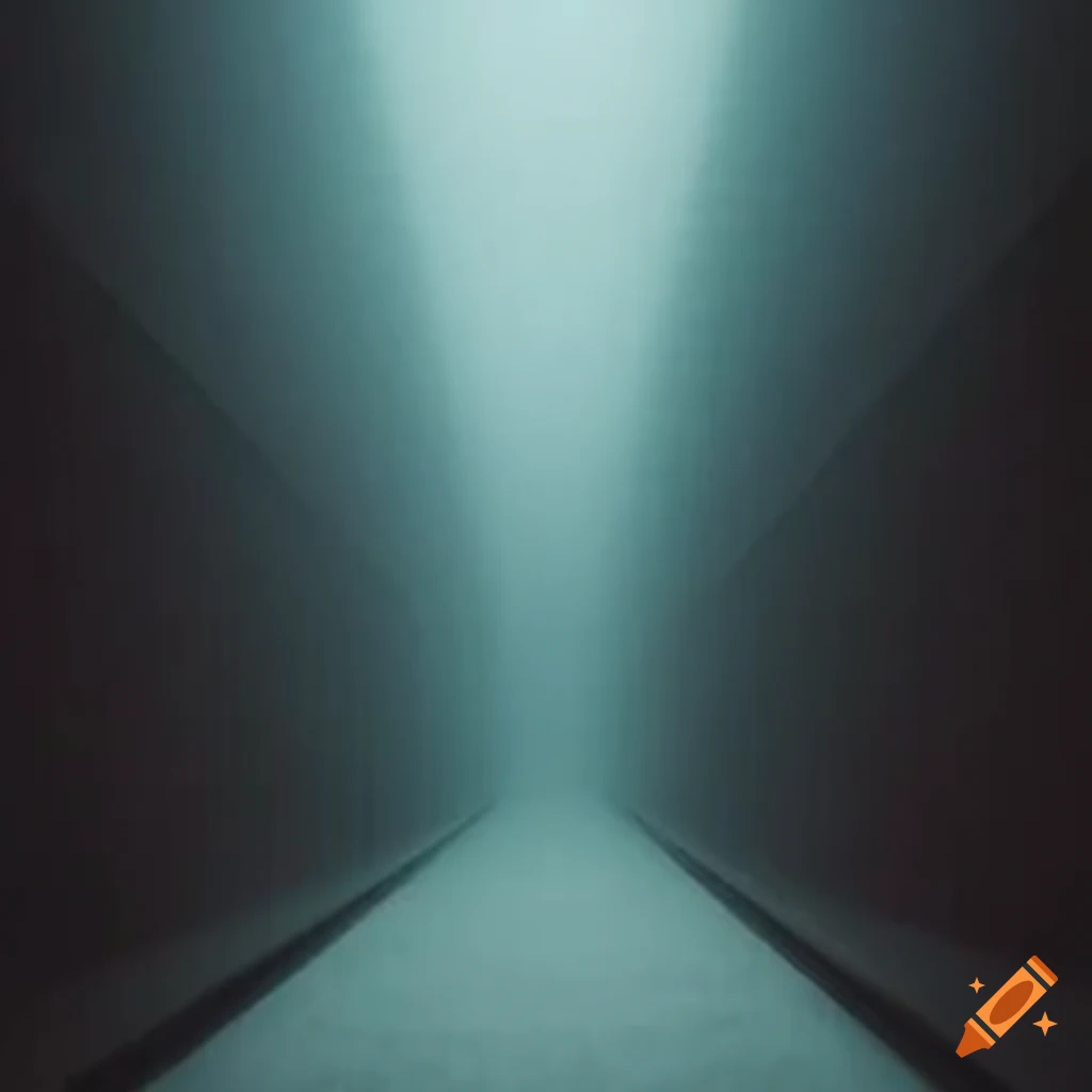 surreal corridor disappearing into darkness