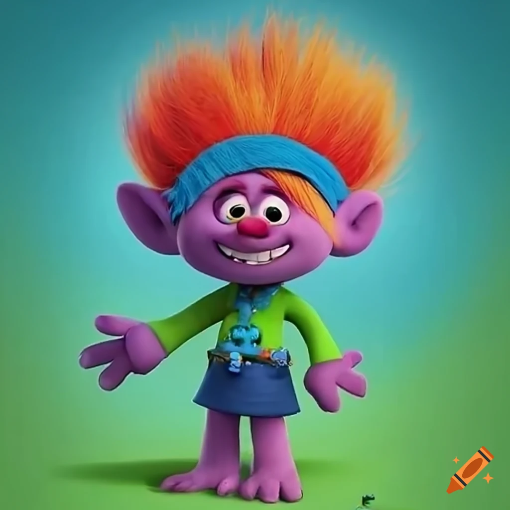 Colorful characters from dreamworks trolls movie