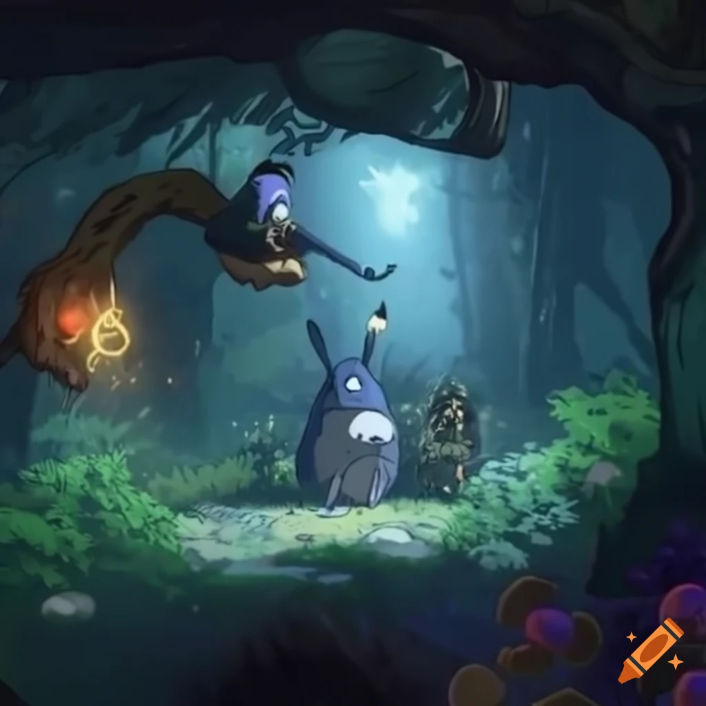 Totoro meets blade runner in a topdown video game on Craiyon