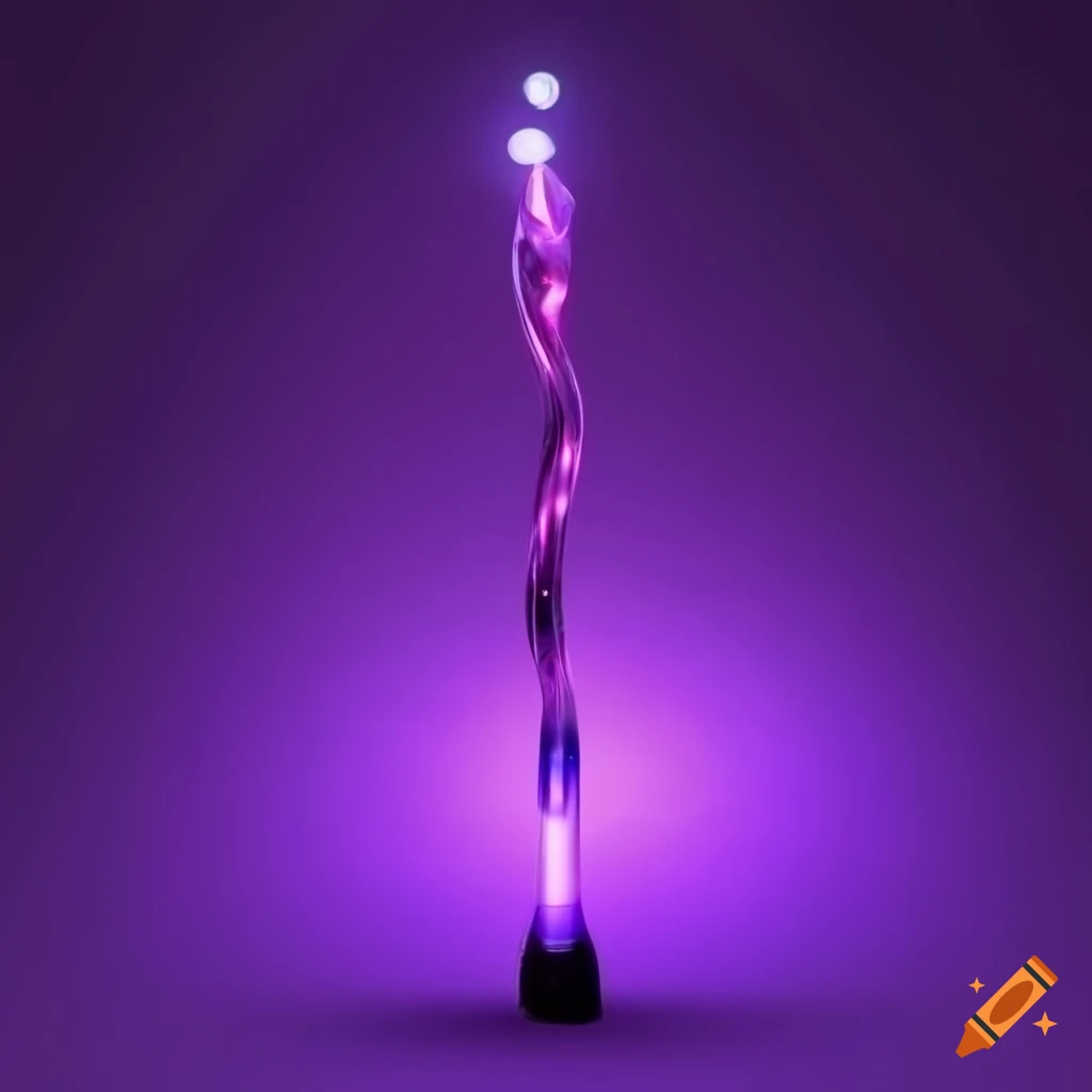 purple glass magician's wand with lights