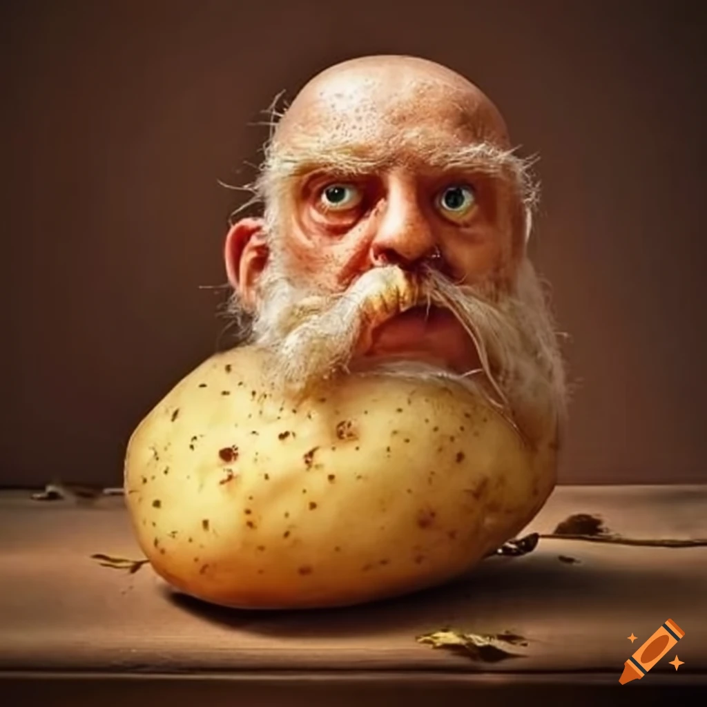 artistic depiction of a potato philosopher