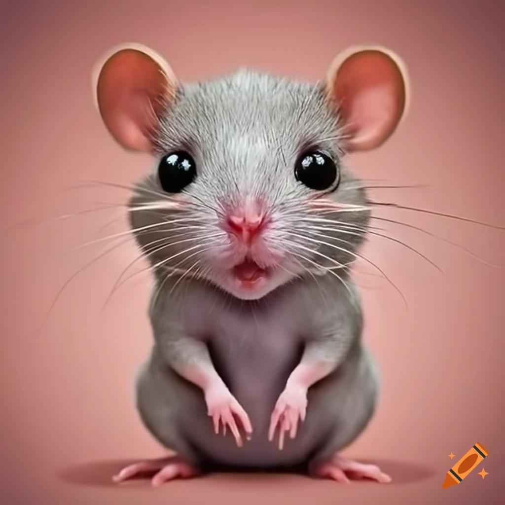 Photo of a cute rat with big ears and big eyes on Craiyon