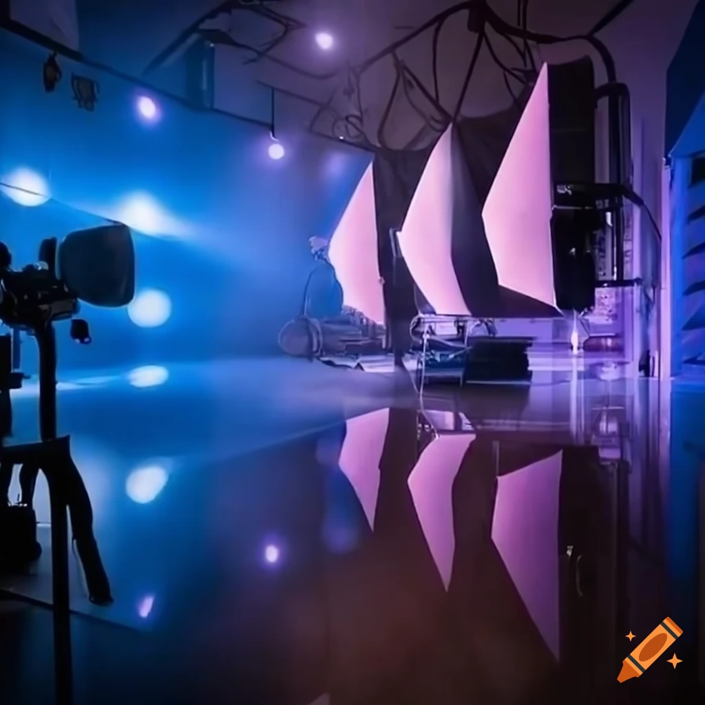 Giant modern studio for a german late night talk show on Craiyon