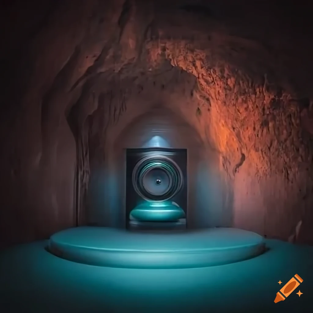 crowd gathered in an underground cave for a revolution