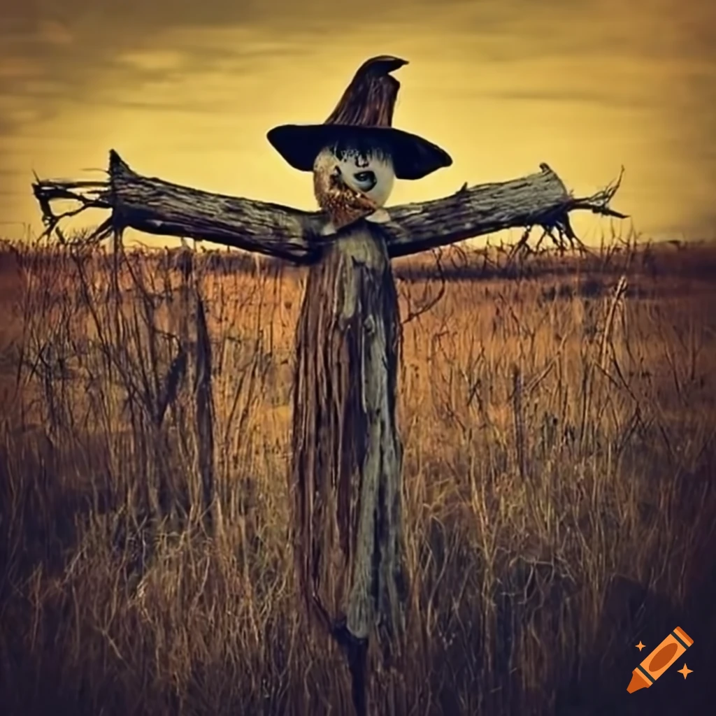 Creepy Scarecrow In A Field