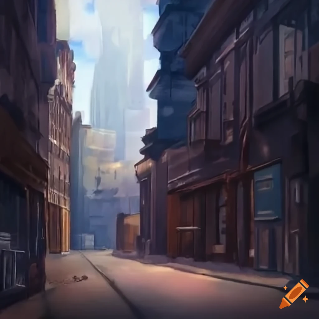 Scenic view of a brown street on Craiyon