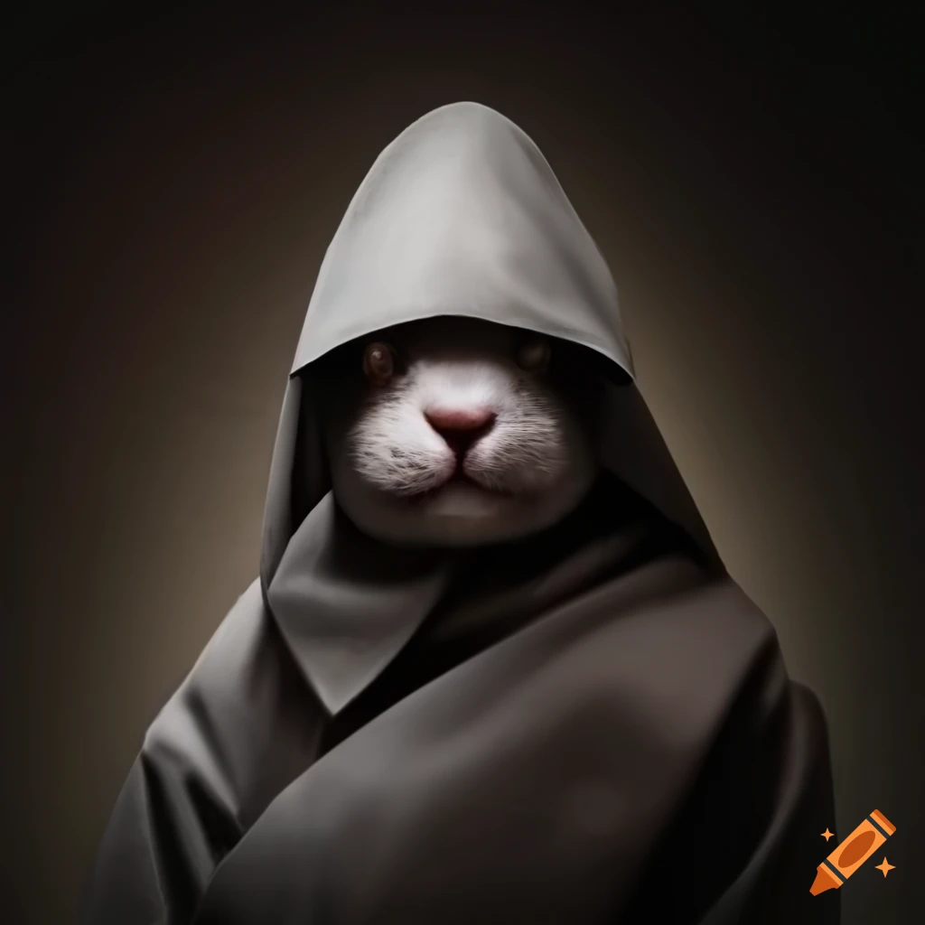 rabbit dressed as a monk