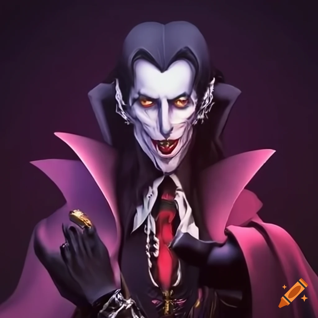 Dracula from castlevania symphony of the night with glam rock style on ...