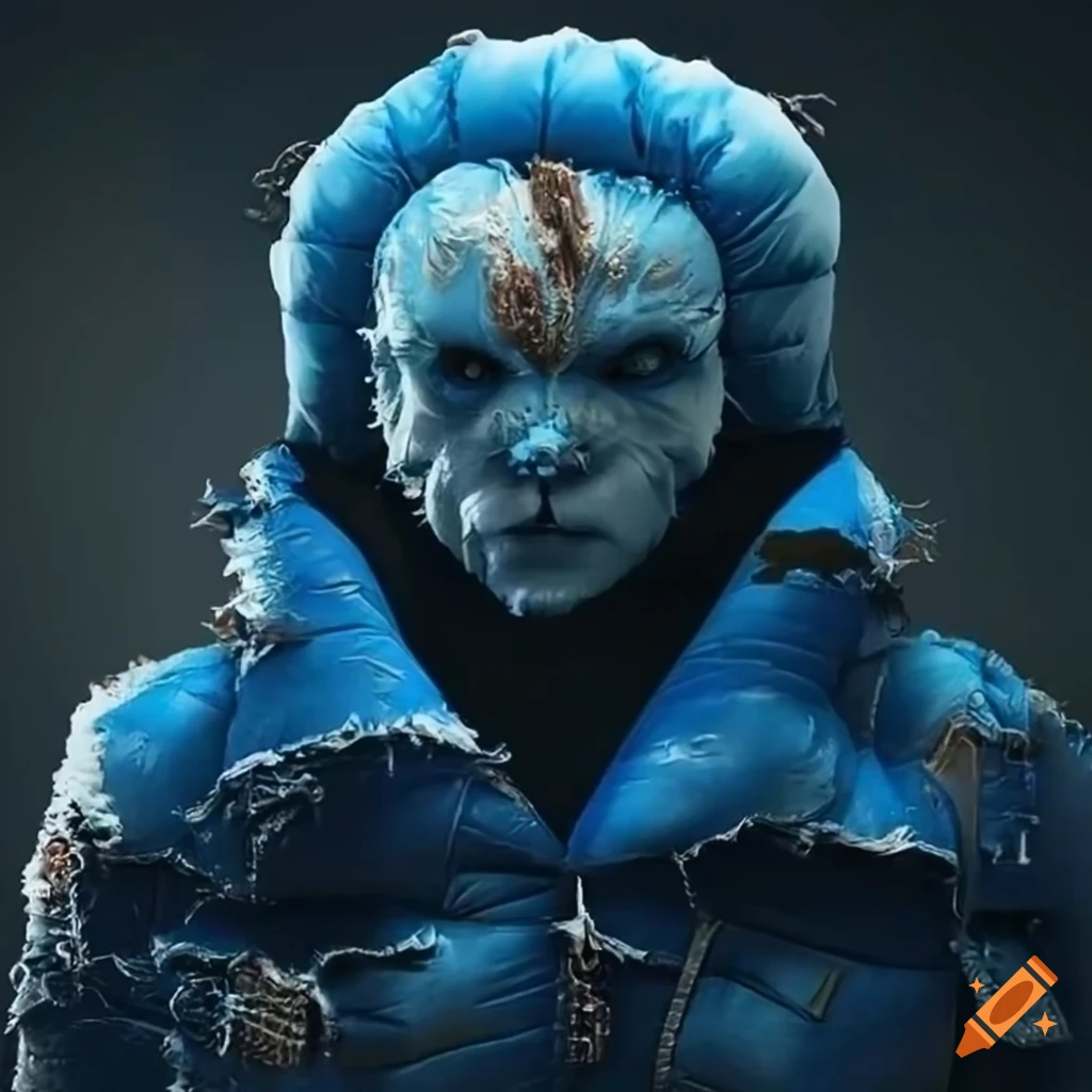 Warhammer 40K inspired blue Super Puff jacket
