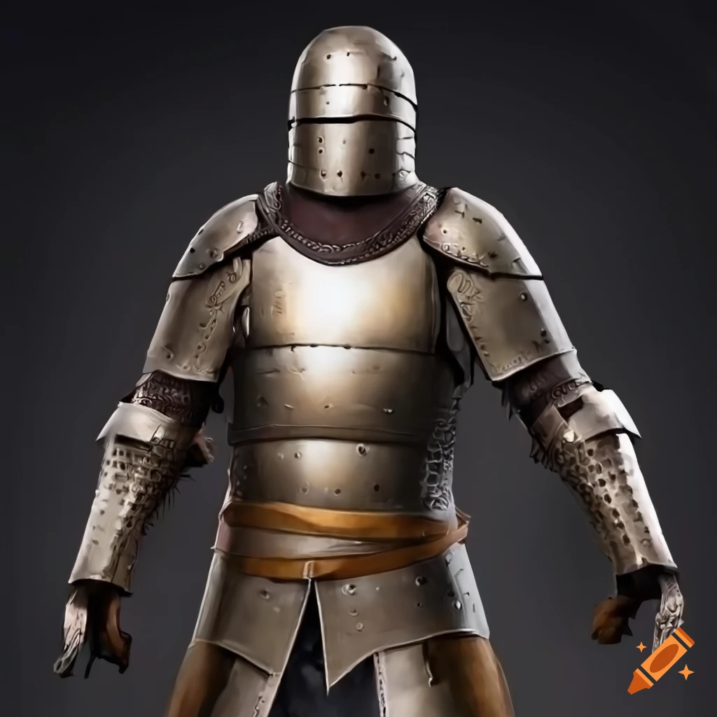 battle worn full plate mail armor