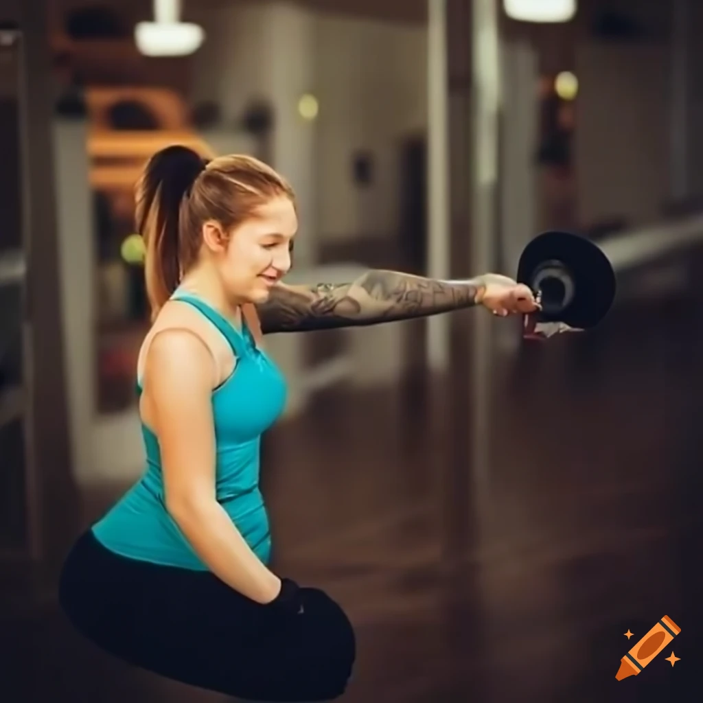 Woman exercising at the gym on Craiyon