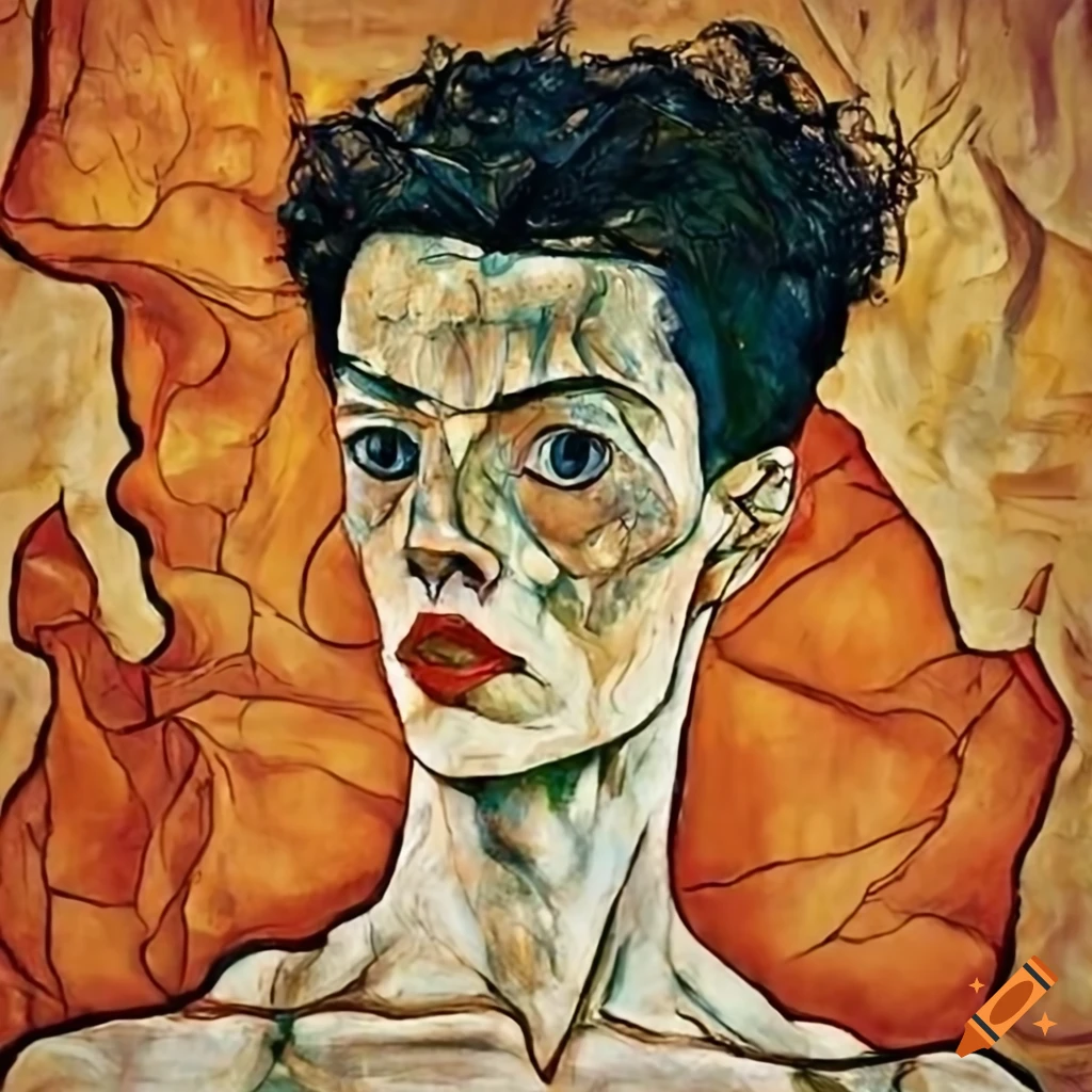 nature artwork inspired by Egon Schiele