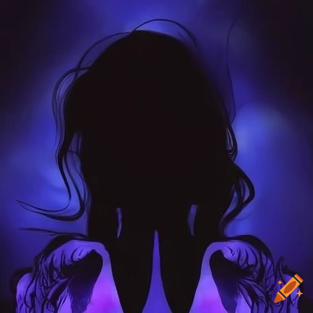 dark blue book cover with spirits and silhouette of a girl