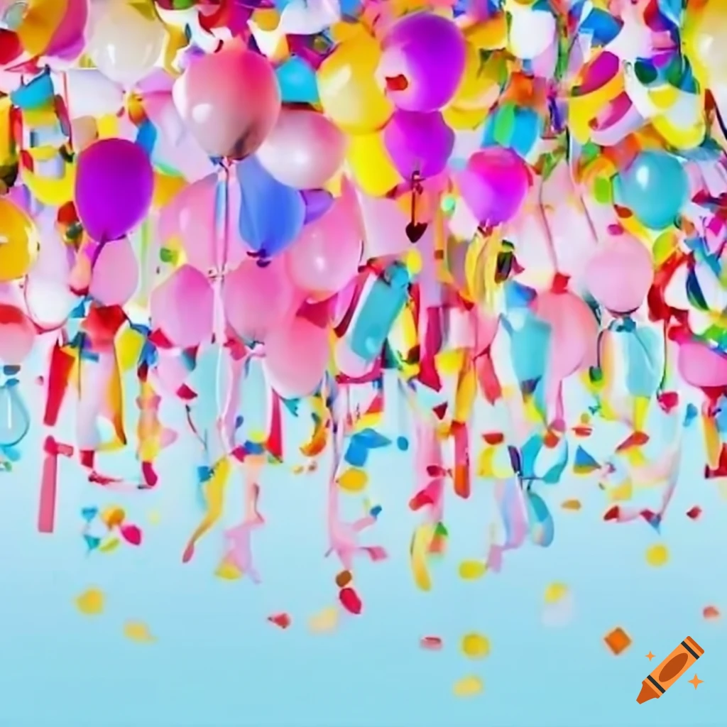 Colorful Balloons And Confetti On Craiyon