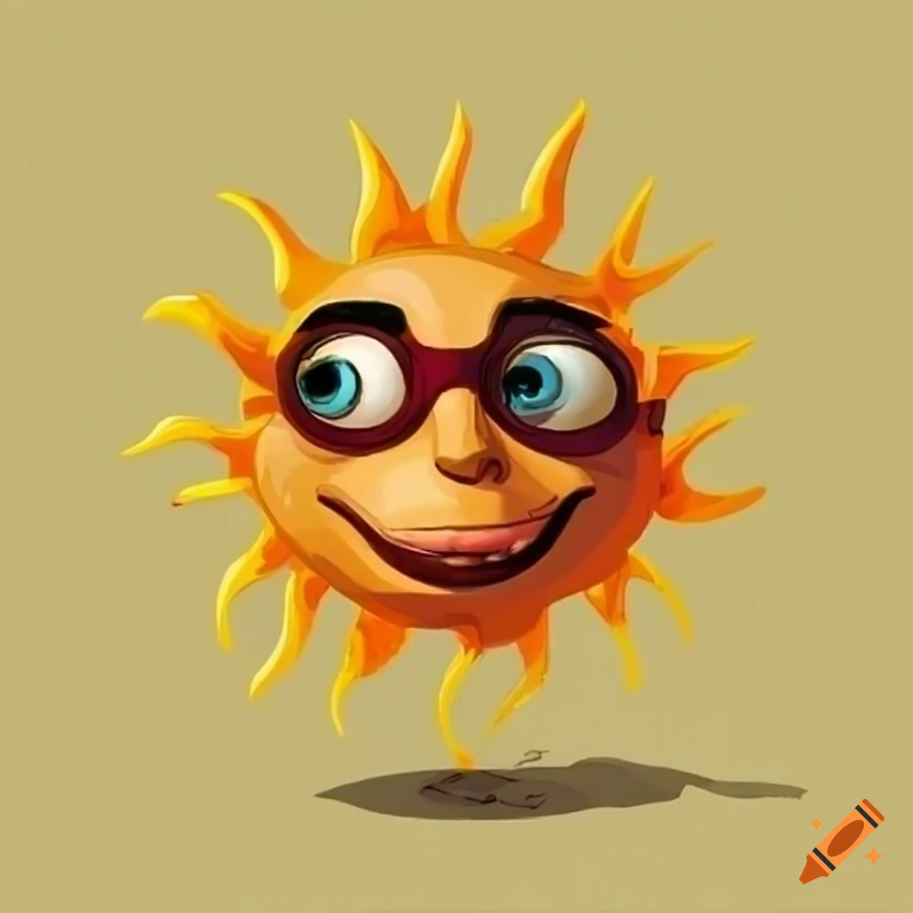 Cartoon Drawing Of A Sun On Craiyon