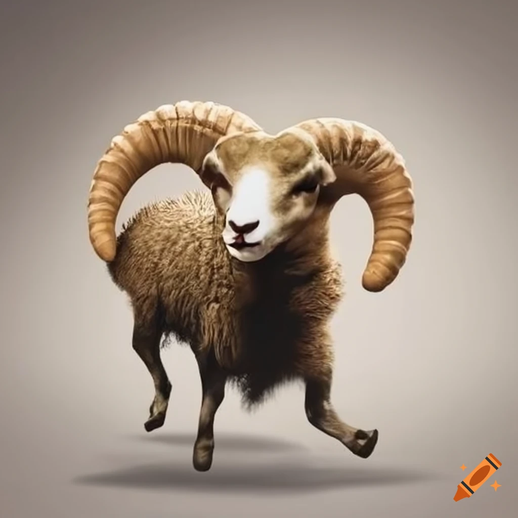 funny image of a ram throwing a football