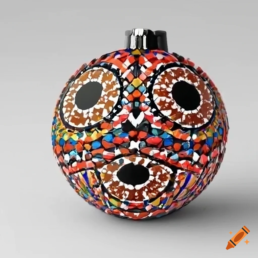 African patterned christmas ornaments on a white background on Craiyon