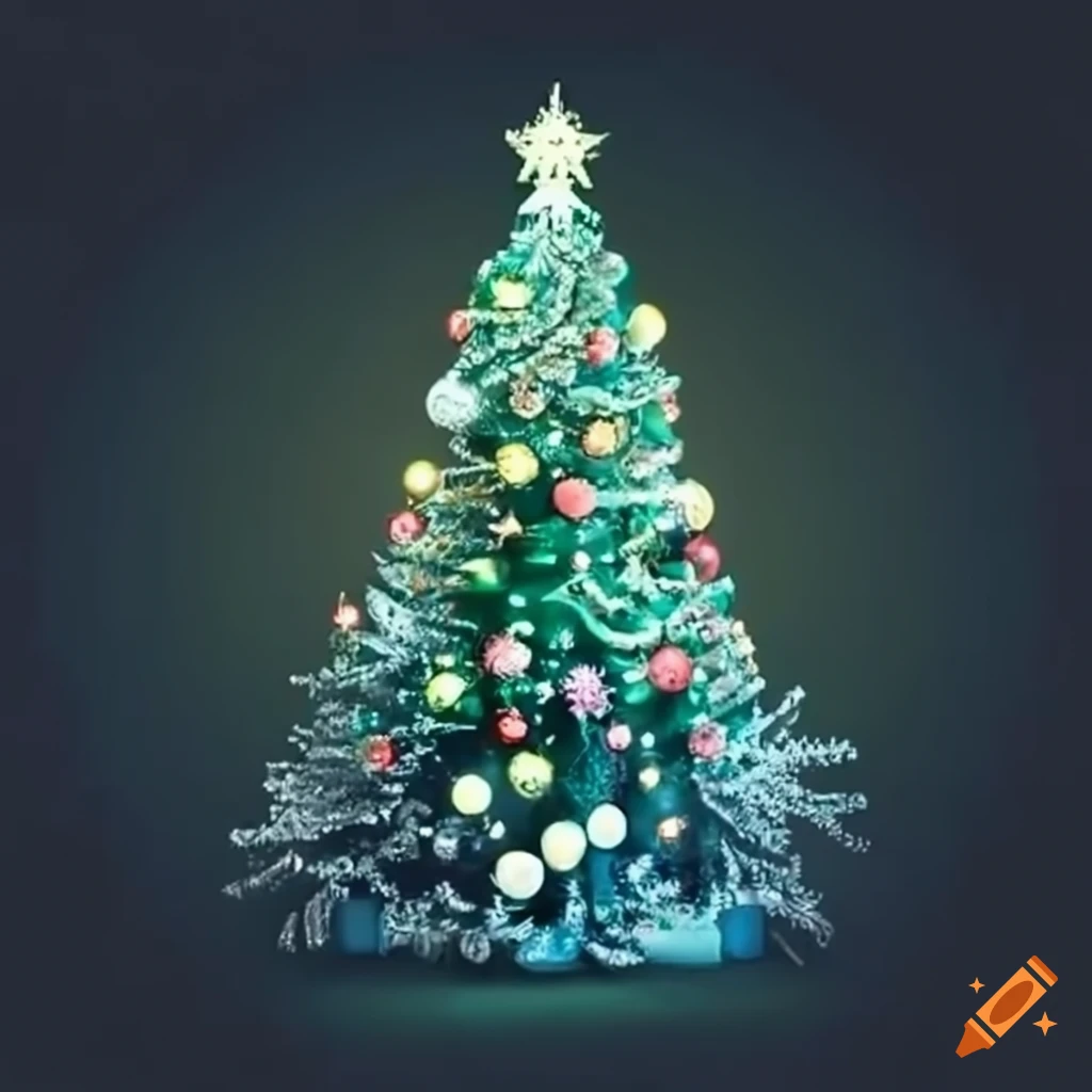 Festive Christmas Tree On Craiyon
