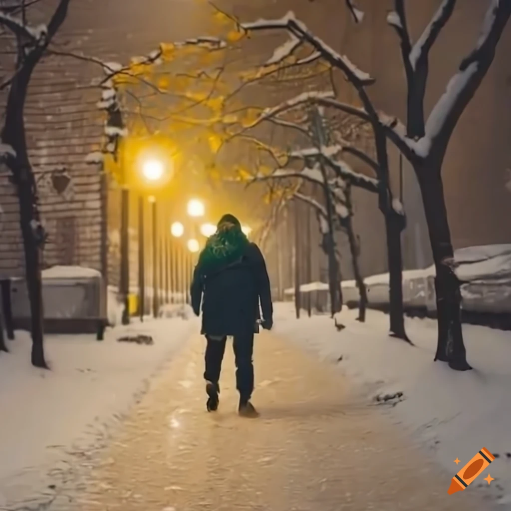 winter-cityscape-with-a-man-walking-in-the-snow