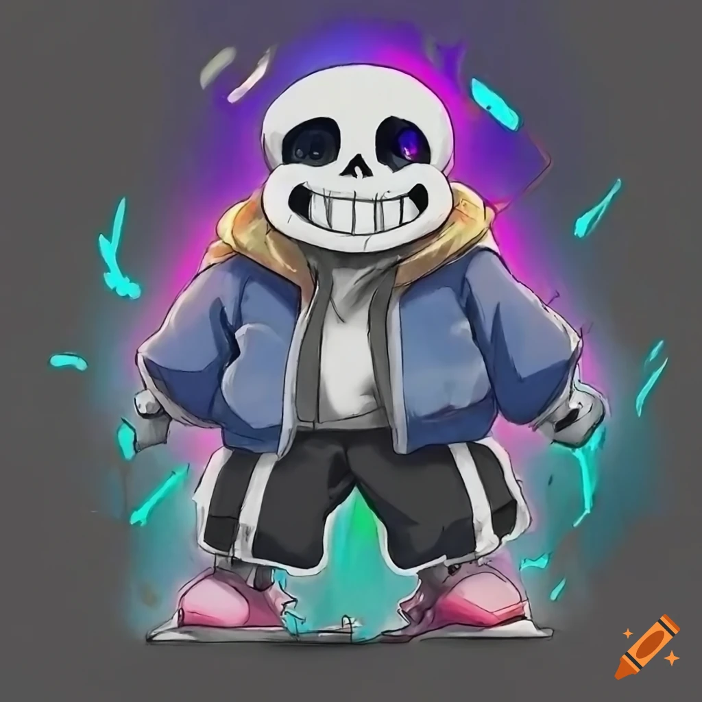 Pencil drawing of sans from undertale on Craiyon