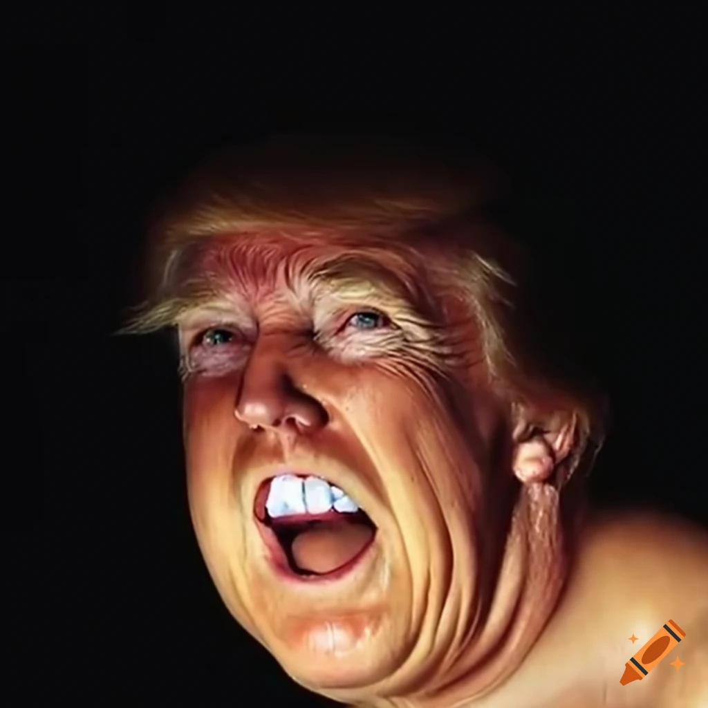 Satirical depiction of donald trump in a zero gravity corn bath on Craiyon