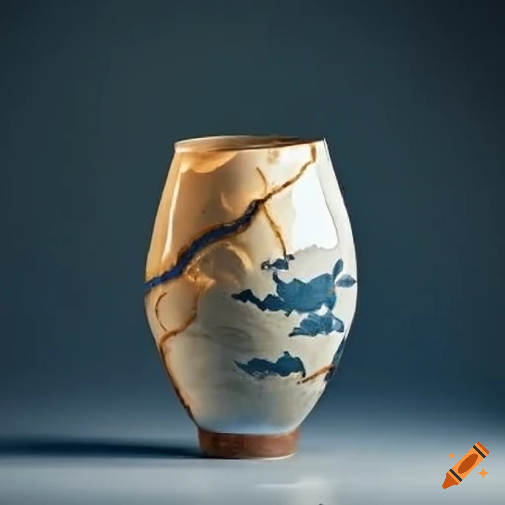Kintsugi inspired art with native american influence on craiyon