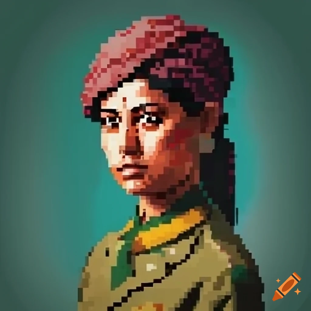 pixel-art-of-an-indian-woman-during-world-war-1-on-craiyon