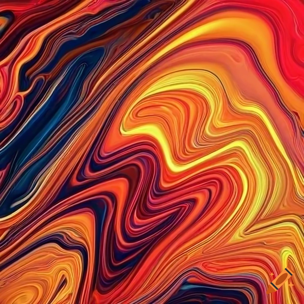 red and orange fluid art painting