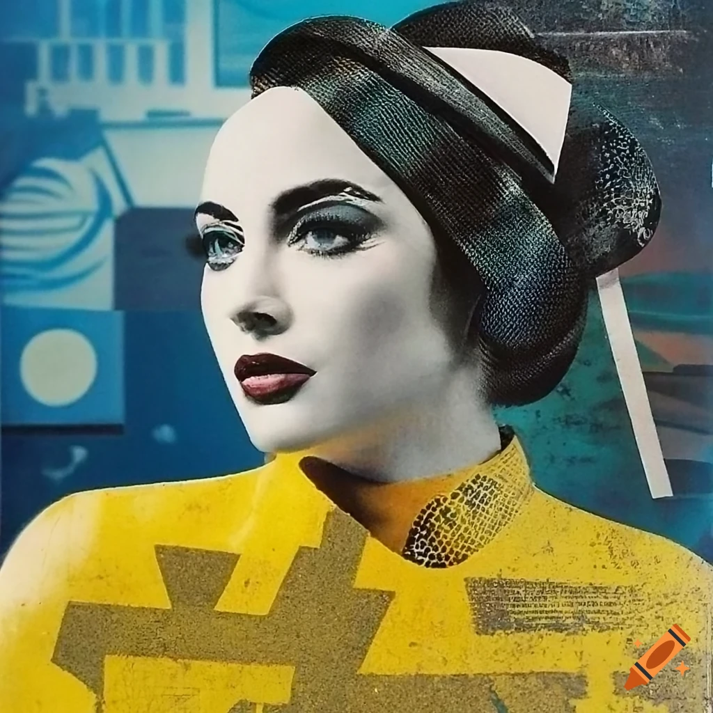 Intriguing collage of photorealistic women and textures on craiyon