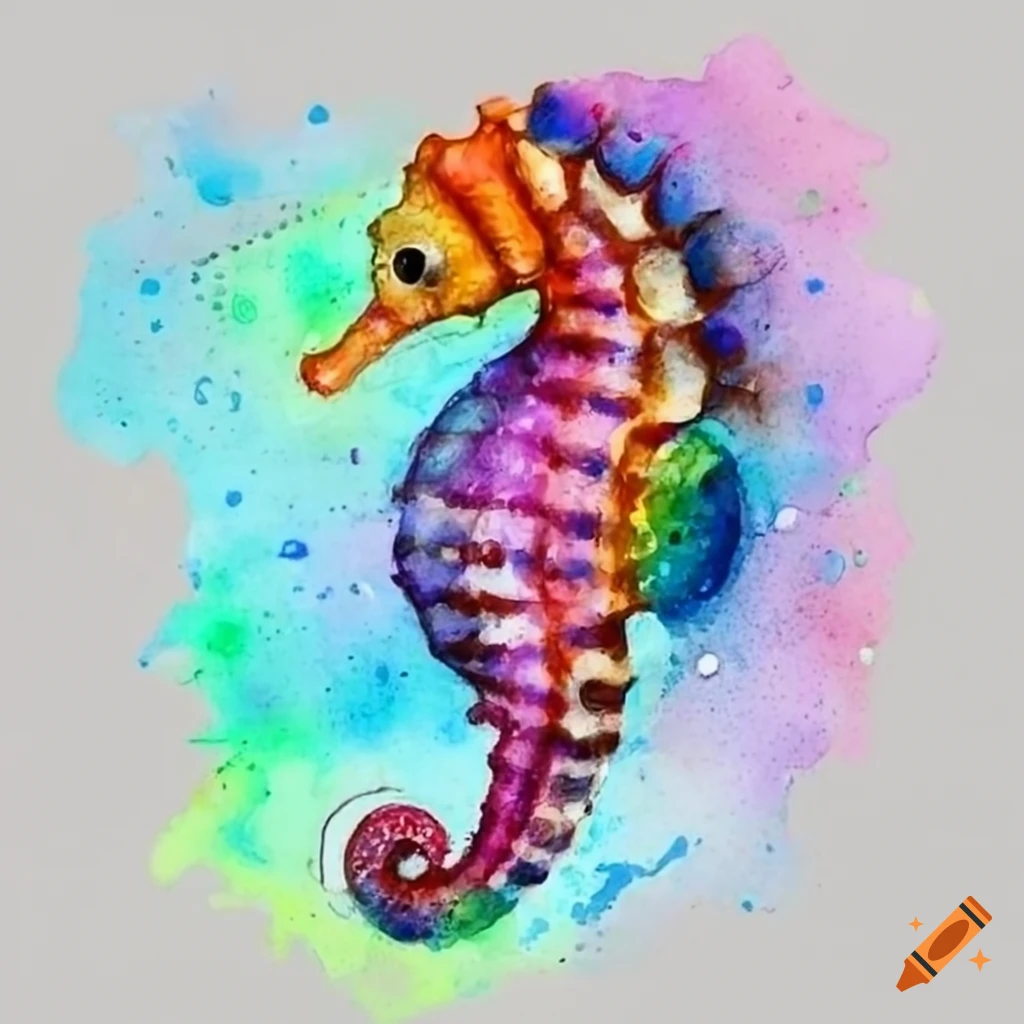 seahorse kawaii tattoo leg girl woman color cute | Tatouage hippocampe,  Tatouage, Hippocampe