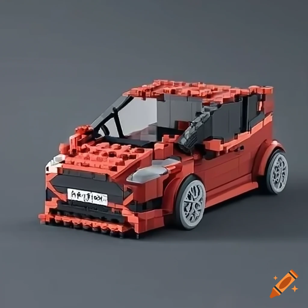 Bmw lego car going into a parking garage on Craiyon