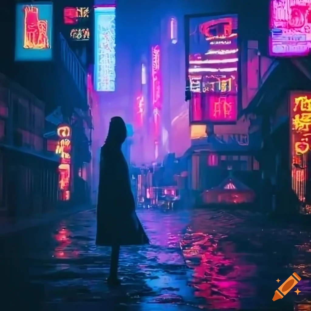 Neon lit City Streets In Heavy Fog On Craiyon