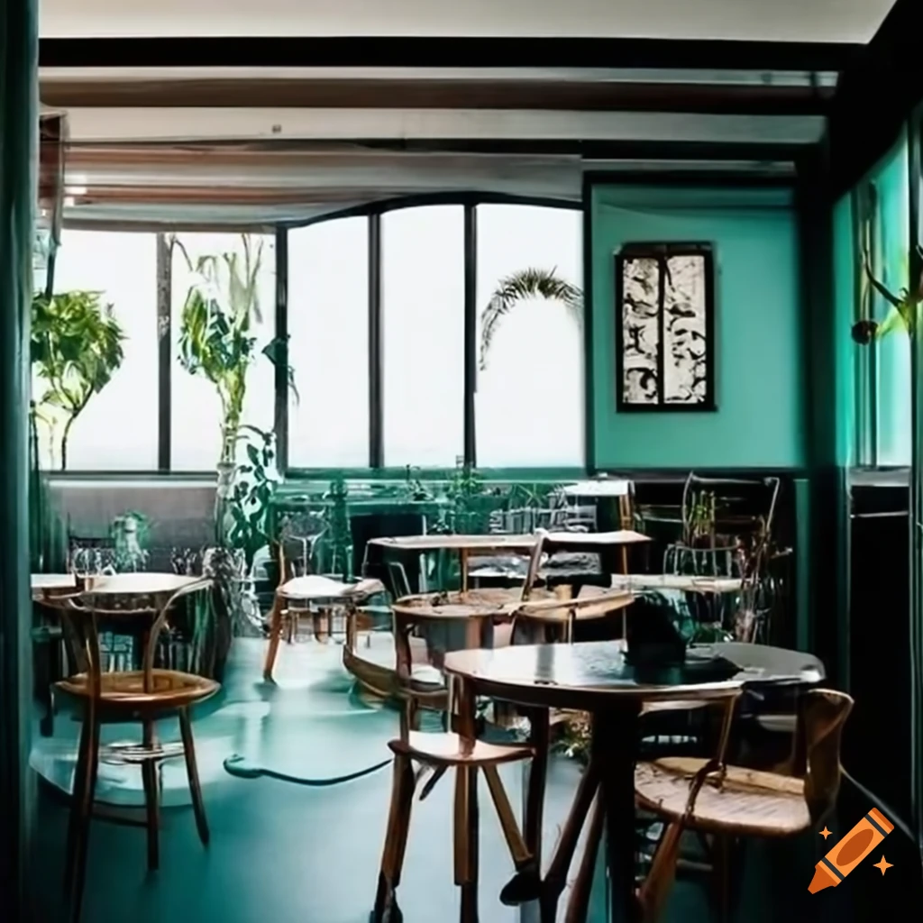Modern french brasserie interior of a restaurant on Craiyon