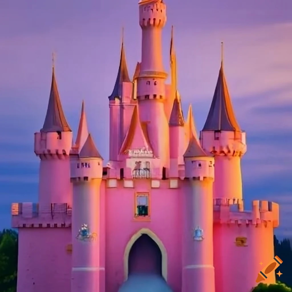 Pink Castle Illustration On Craiyon