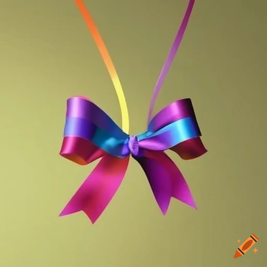 Rainbow-colored ribbon bow
