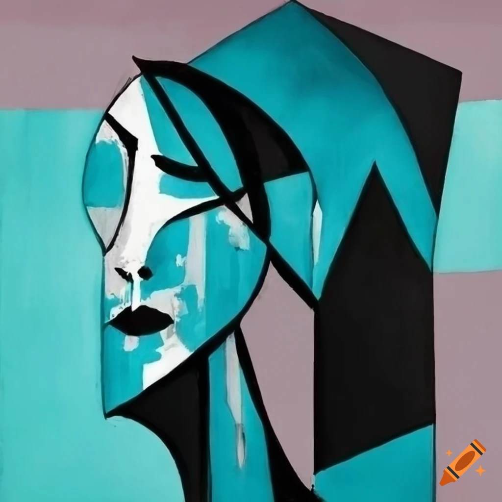 Monochrome gray and blue abstract artwork