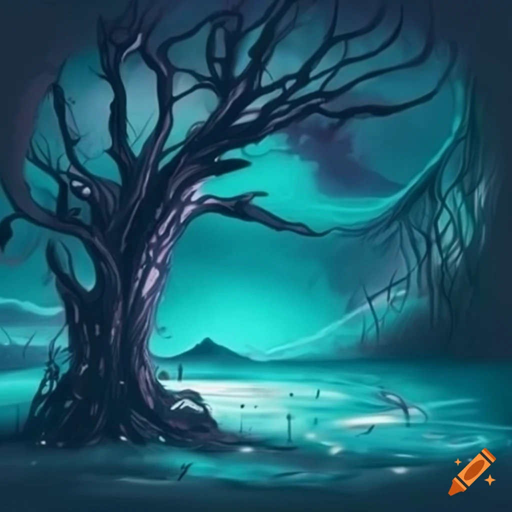 Paysage fantastique avec nuages surréalistes