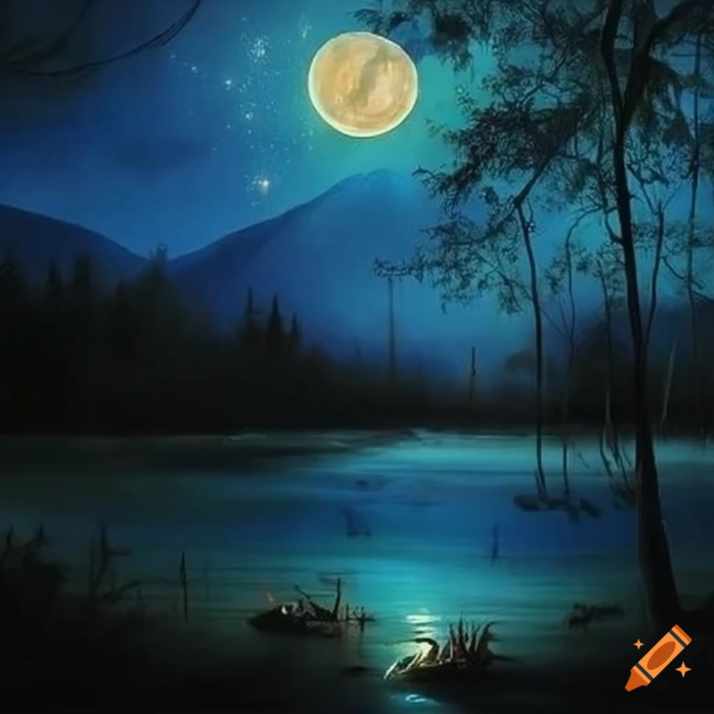hermoso paisaje nocturno