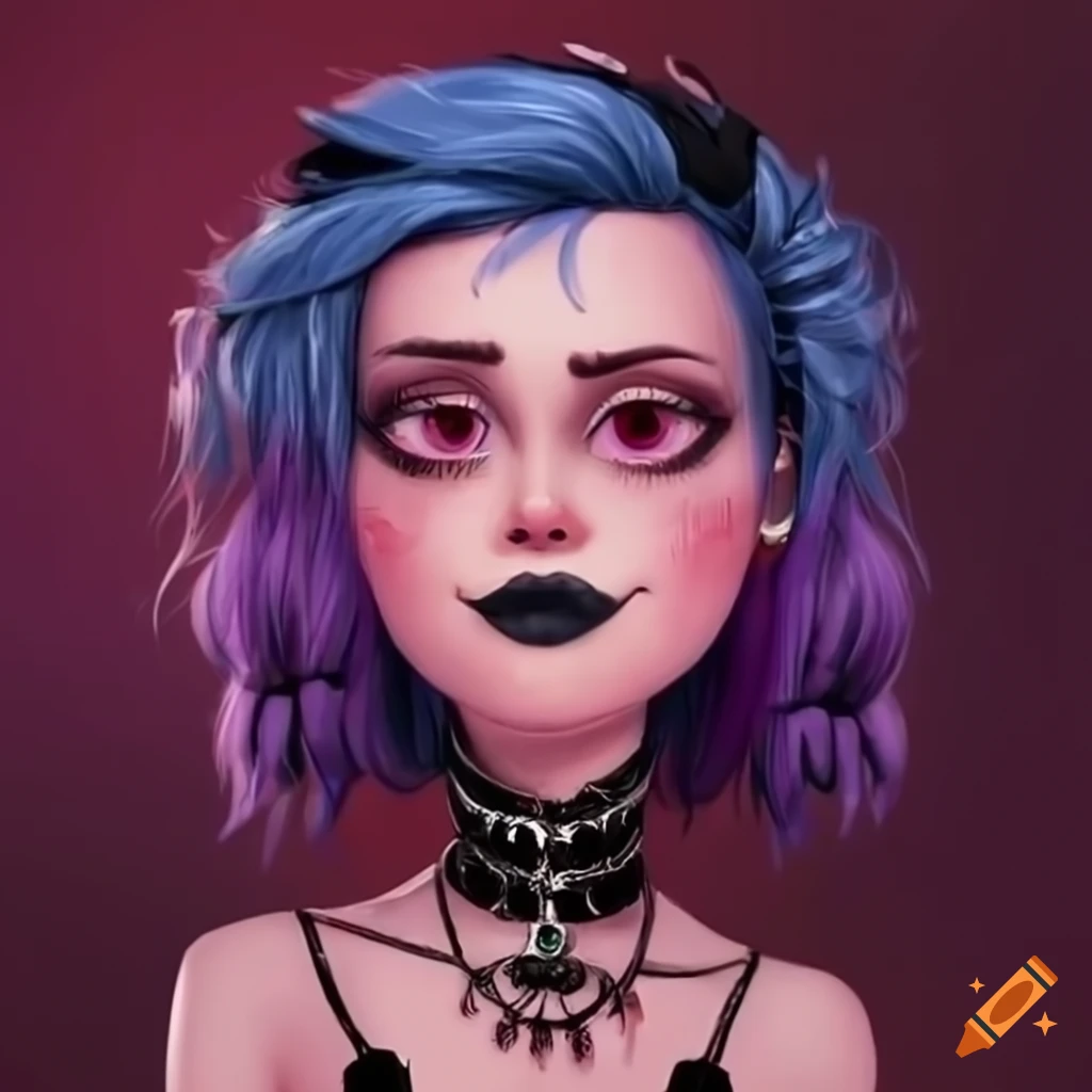 Character of a transgender goth girl on Craiyon
