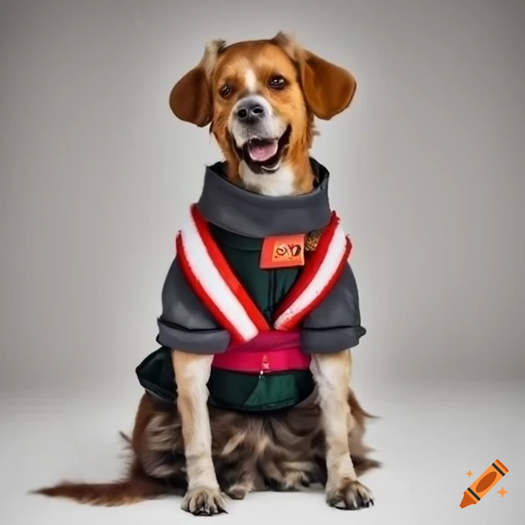 Dog wearing a jacket on Craiyon