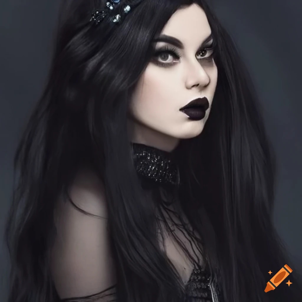 Elegant goth style portrait of ewa farna