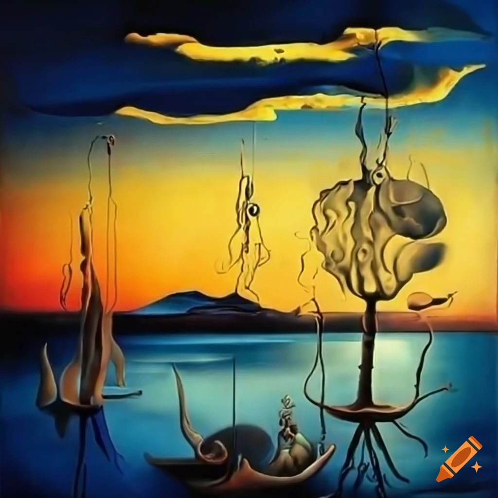 pintura de paisagem de Dali