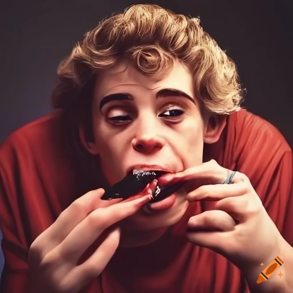 Ethan enjoying licorice candy as part of american culture