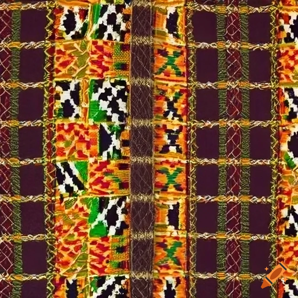 African kente' cloth patterned christmas tree ornaments on Craiyon