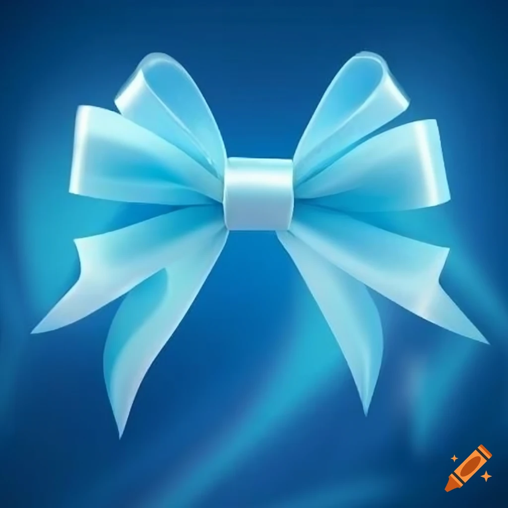 White ribbon bow with a subtle blue glint on Craiyon